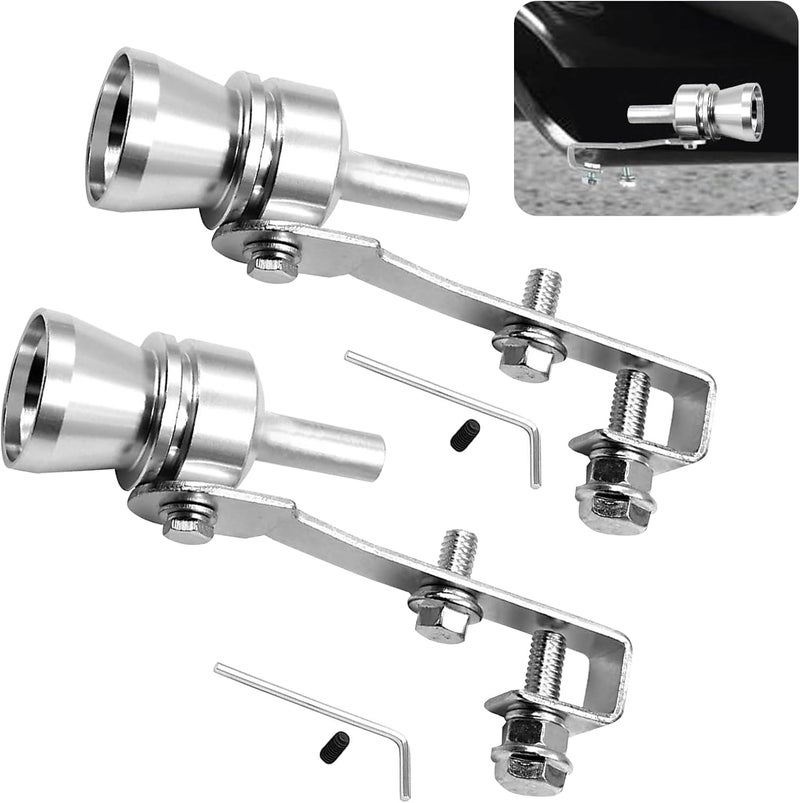 ijuicy 2 PCS Car Turbo Whistle, Exhaust Muffler Pipe Whistle, Turbo Sound Whistle Exhaust Muffler, Aluminum Car Turbo Sound Simulator, Universal Modification Accessories for Most Cars (Silver #M) - Image 1
